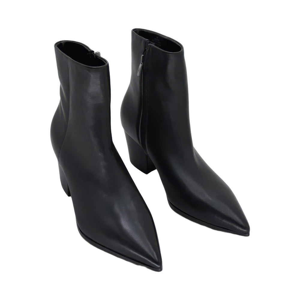 Nine West Savie Black Leather Pointed Toe Ankle Boots Size 8